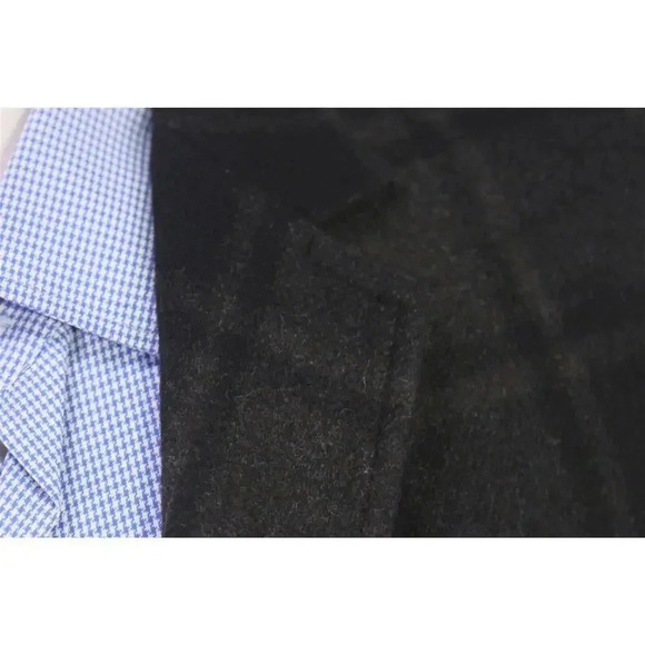 Trussardi Brown/Black Check Wool Flannel 3-Btn Slim Fit Overcoat 38 New! - Picture 5 of 13